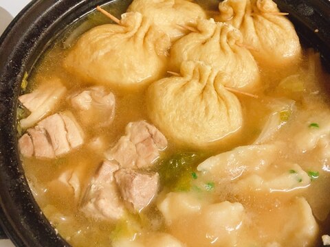 大豆de東のまるごと鍋❸おからの巾着＆すいとん鍋